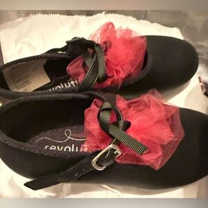 Revo Women's Black Flats with Red Accents